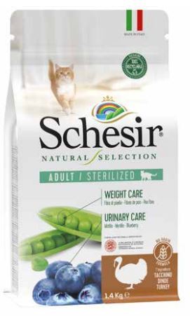 Schesir Natural Selection Grain Free Turkey Sterilized Cat - 4.5 Kg
