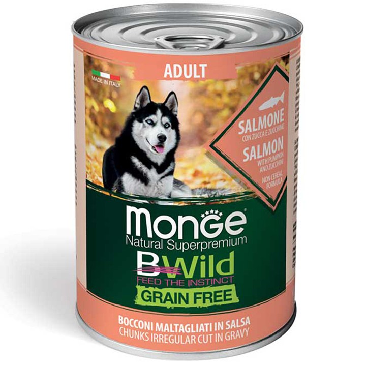 Monge Bwild Grain Free Wet Salmon, Pumpkin And Zucchini - 400gr