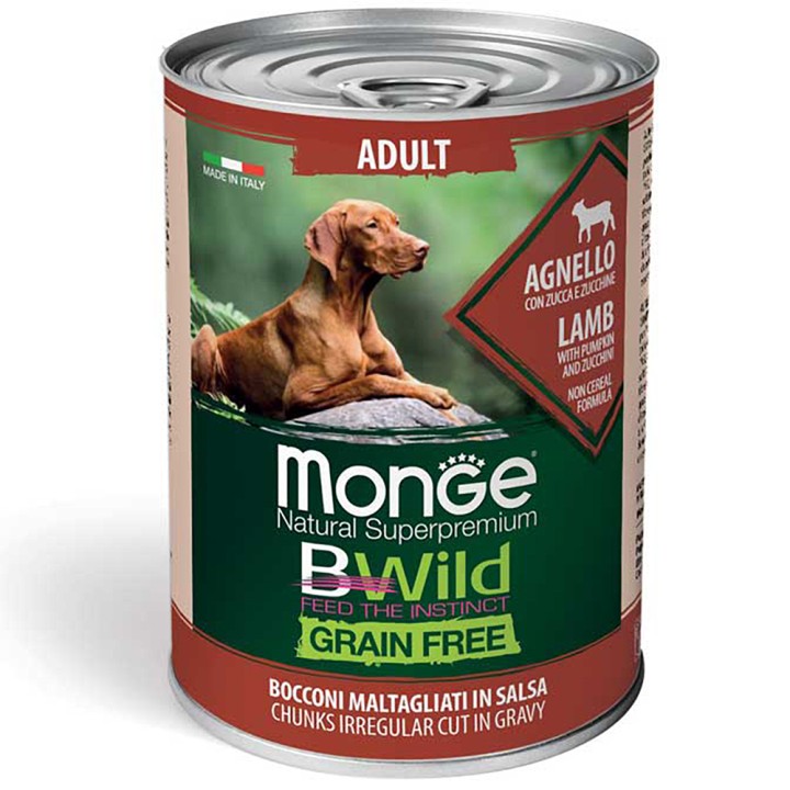 Monge Bwild Wet Grain Free Lamb, Pumpkin & Zucchini - 400gr