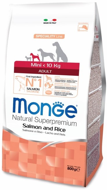 Monge Monoprotein Mini Adult Salmon & Rice - 800gr