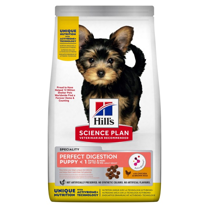 Hill's Science Plan Perfect Digestion Small Mini Puppy Food With Chicken And Brown Rice - 3 Kg