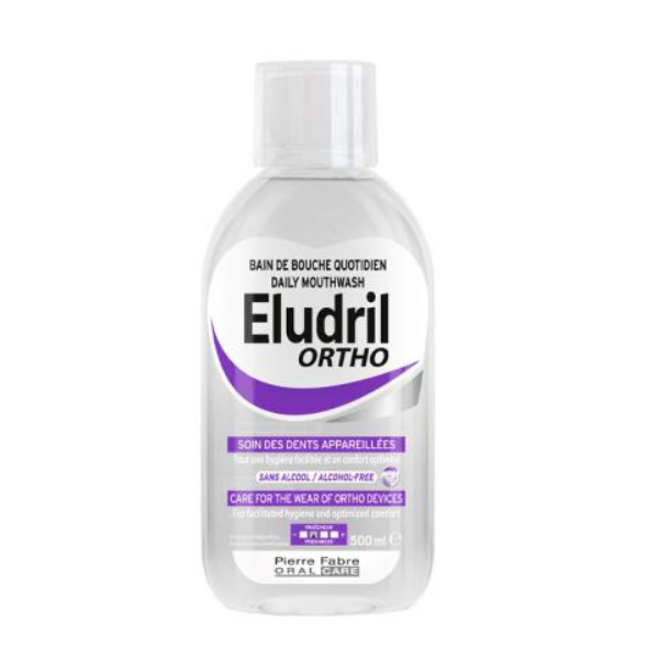 Elgydium Eludril Ortho Mouthwash For People With Alcohol-Free Orthodontic Appliances, 500Ml