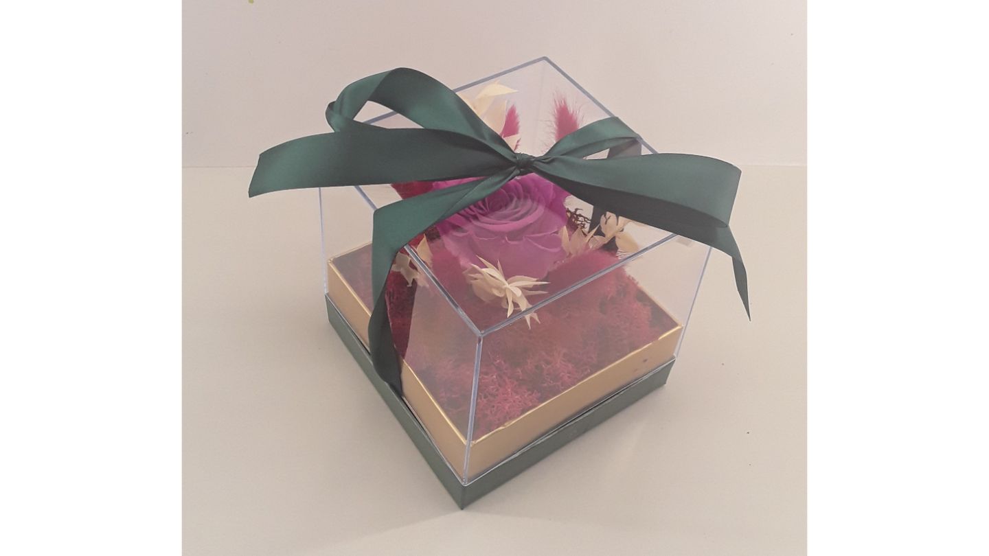 F26--Fuchsia forever rose in box