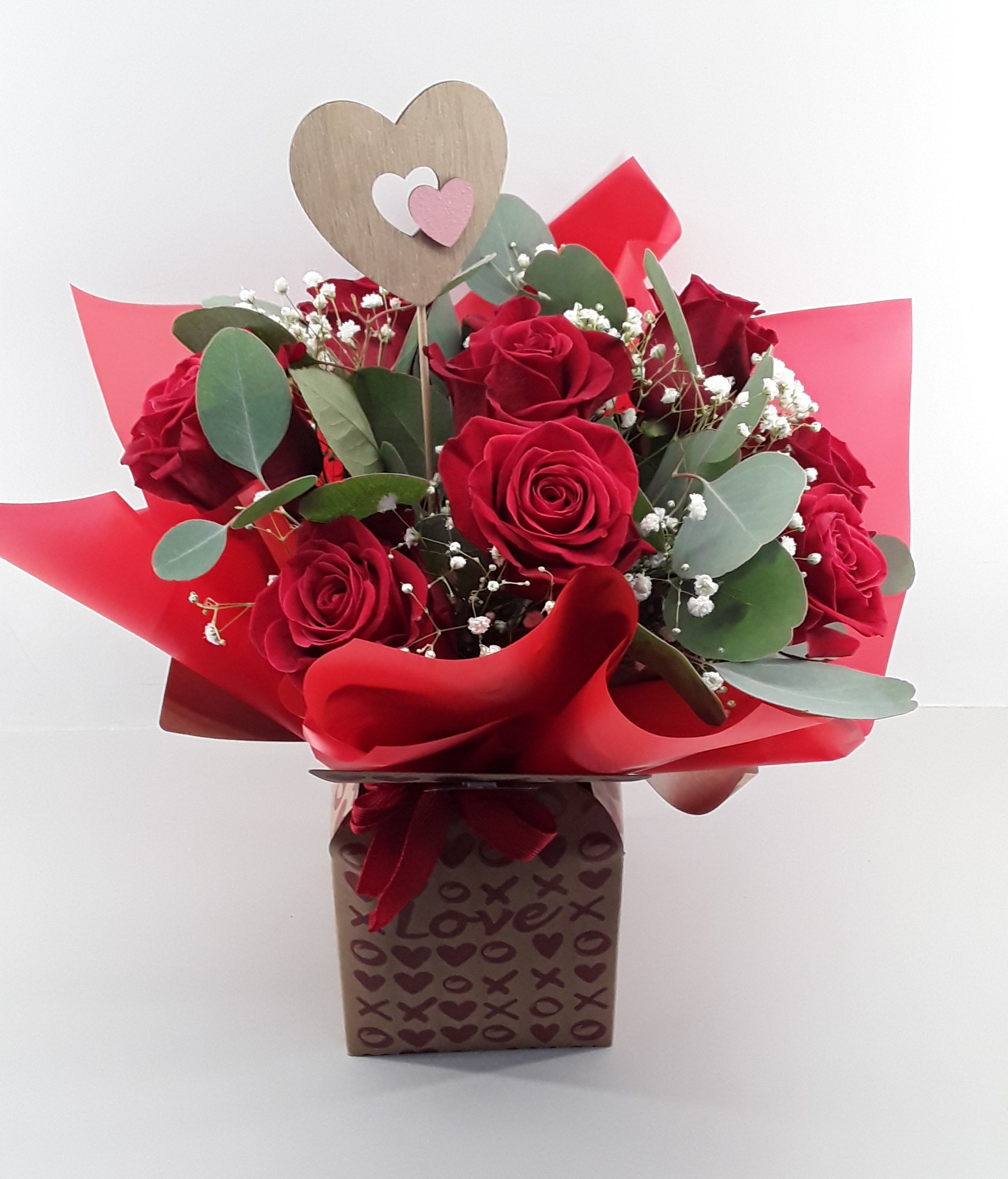 B2408--Creation with 9 red roses
