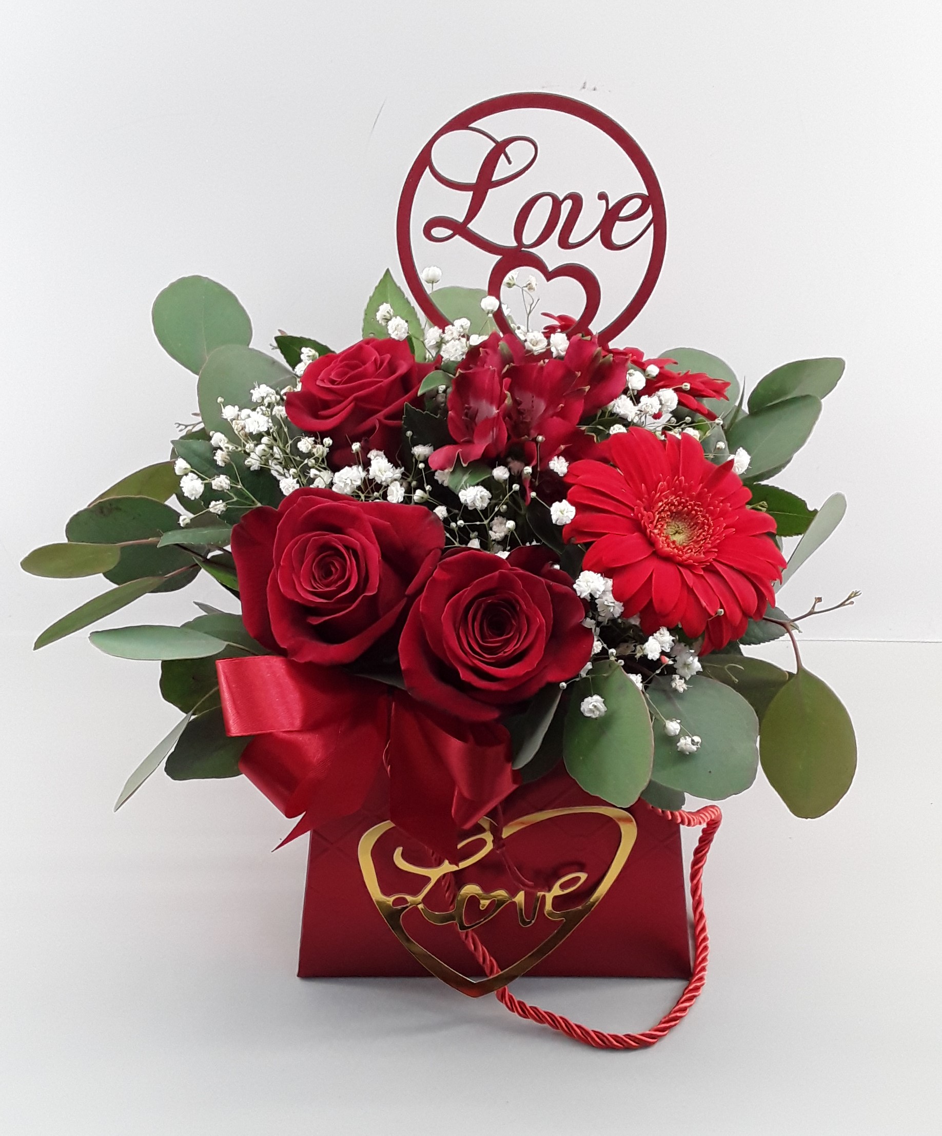 B2409--Mixed flowers in a box