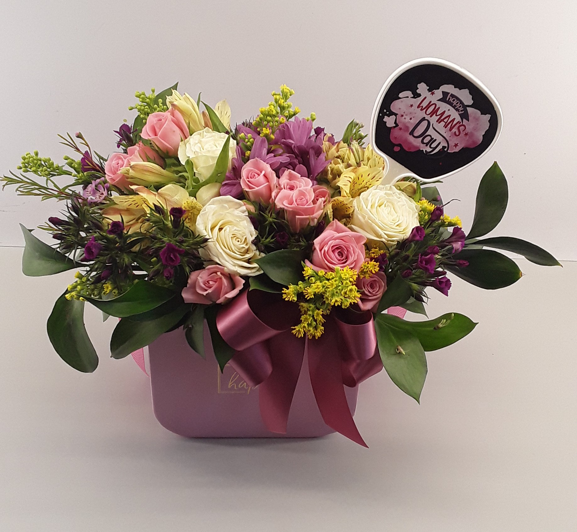 W2410--Mixed flowers in a box