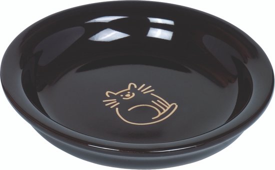 Nobby Ceramic Cat Dish With Golden Cat