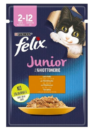 Purina One Felix Chicken Junior Cat Wet Food In Jelly 85Gr
