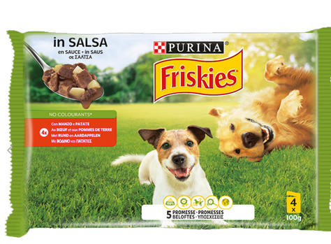 Purina Friskies Multipack With Beef And Potatoes In Salsa 400Gr