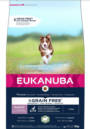 Eukanuba Puppy And Junior Small & Medium Breed Grain Free Lamb 12kg