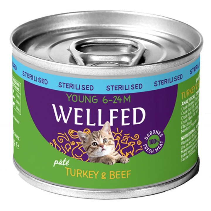 Wellfed Young Sterilised Turkey And Beef 200Gr