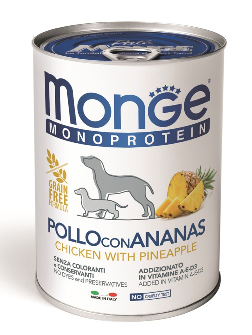 Monge Monoprotein Dog Wet Chicken And Pineapple - 400gr