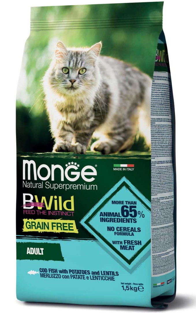 Monge Bwild Adult Cat Cod Fish - 1.5 Kg