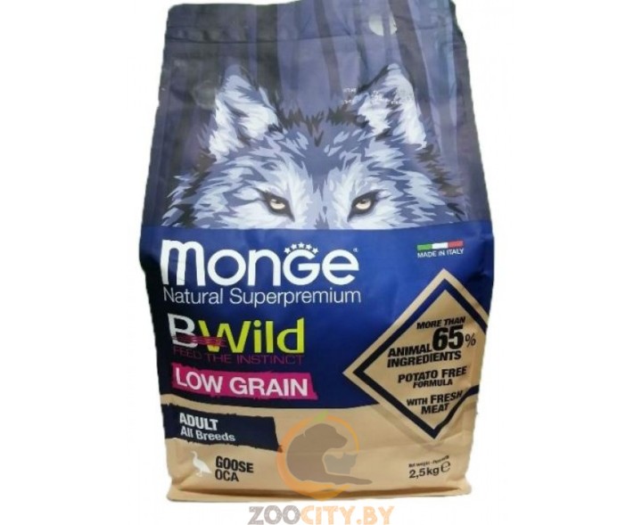 Monge Bwild Low Grain Adult Dog Goose - 2.5 Kg