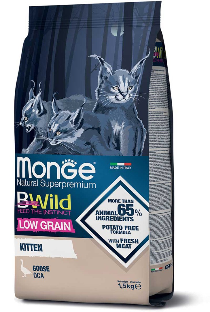 Monge Bwild Low Grain – Goose – Kitten - 1.5 Kg