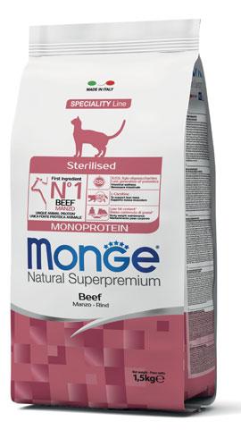Monge Monoprotein Sterilised Cat Beef - 1.5 Kg
