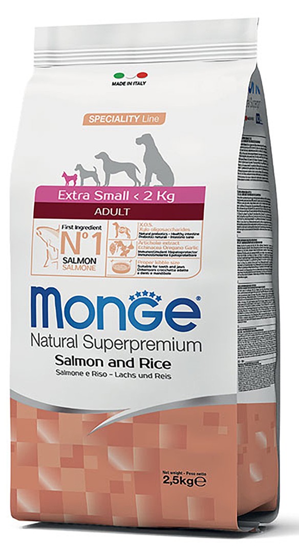 Monge – Monoprotein Extra Small Adult Salmon And Rice - 800gr
