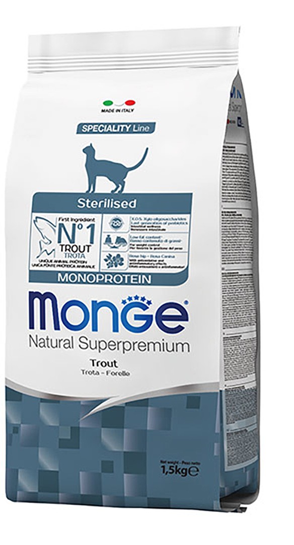 Monge Monoprotein Cat Sterilised Trout - 1.5 Kg