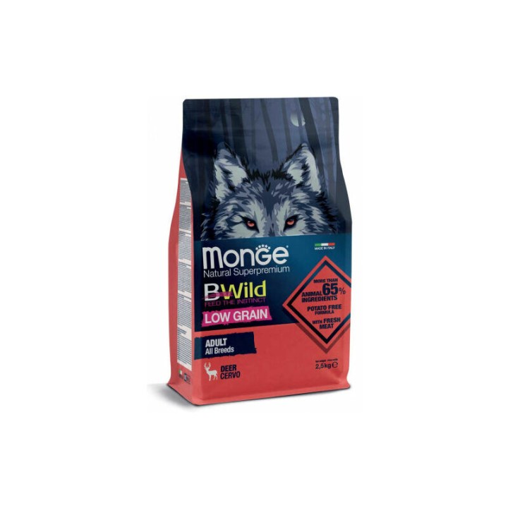Monge Bwild Low Grain Deer – All Breeds Puppy & Junior - 2.5 Kg