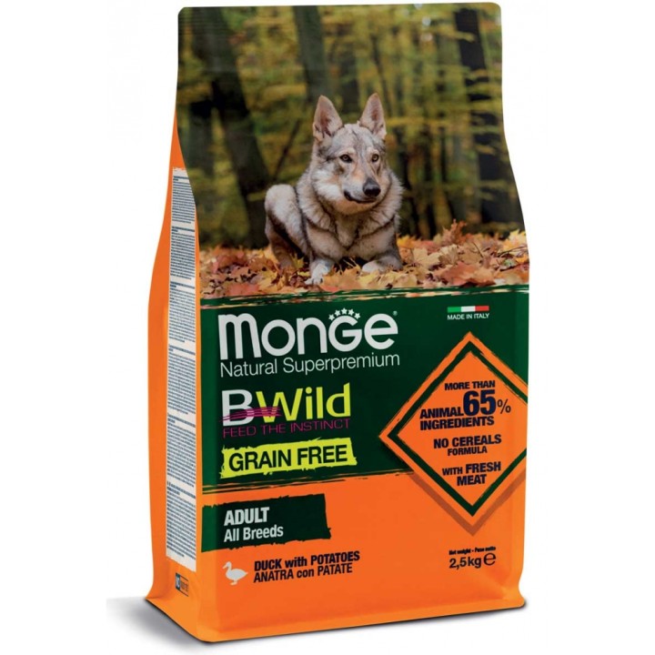 Monge Bwild Adult Dog Duck And Potato - 2.5 Kg