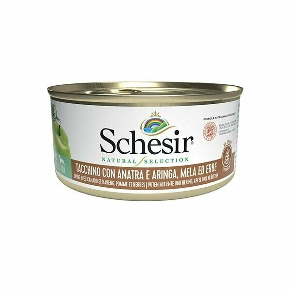 Schesir Natural Selection Adult Small And Toy Turkey With Duck And Herring Apple And Herbs - 95gr