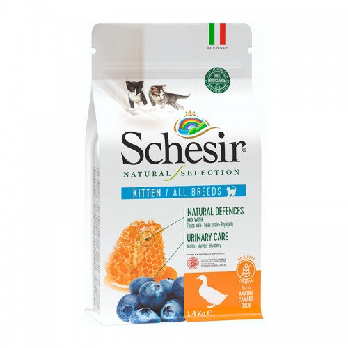 Schesir Natural Selection Kitten Dry Food Duck - 1.4 Kg
