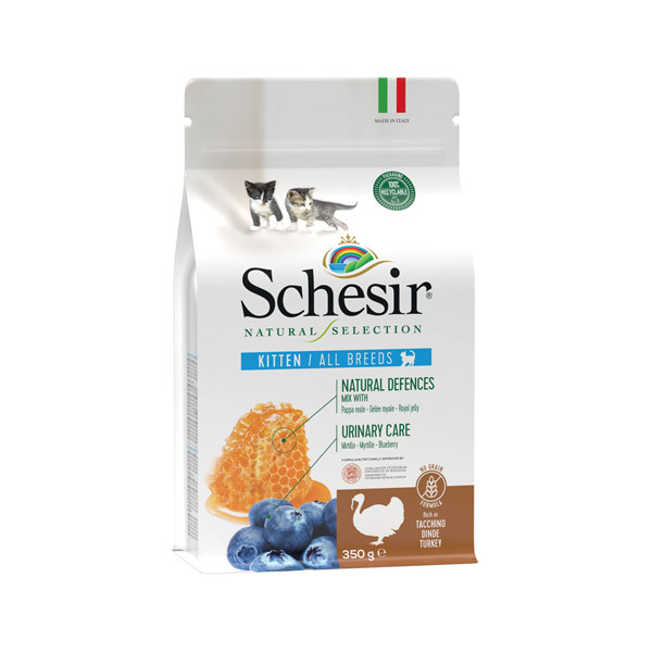 Schesir Cat Natural Selection Kitten No Grain Turkey  Blueberry - 350gr