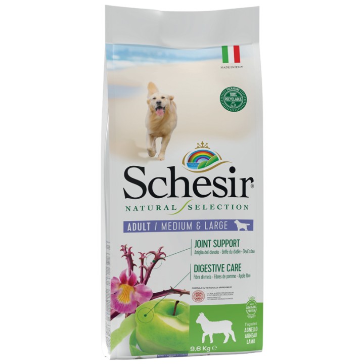 Schesir Natural Selection Adult Dog Medium And Large Lamb - 9.6 Kg
