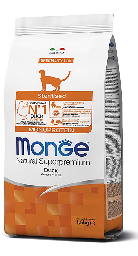 Monge Monoprotein Cat Sterilised Duck - 10 Kg