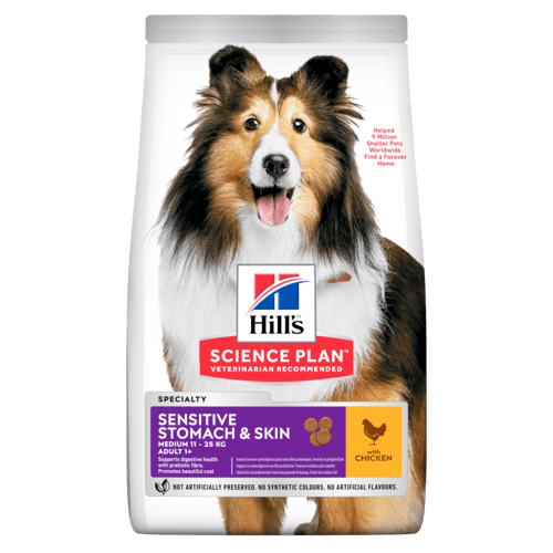 Hill's Science Plan Sensitive Stomach & Skin Medium Adult Dog Food With Chicken - 800gr
