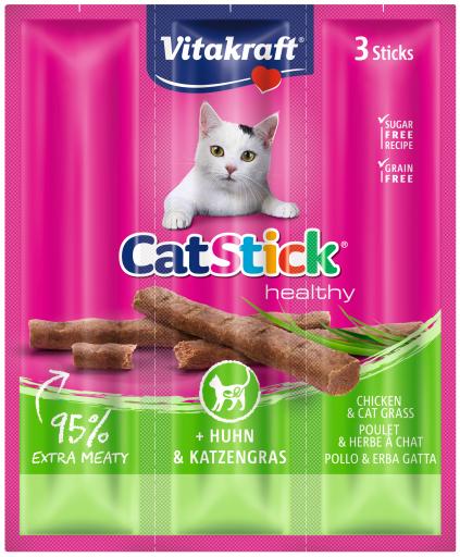 Vitakraft Cat Sticks Mini Chicken And Cat Grass - 180gr