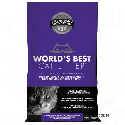 World's Best Cat Litter Lavender Scented Multiple Cat Clumping Formula - 6.35 Kg
