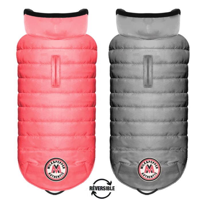 Milk And Pepper Arctik Reversible Puff Jacket  Pink/grey