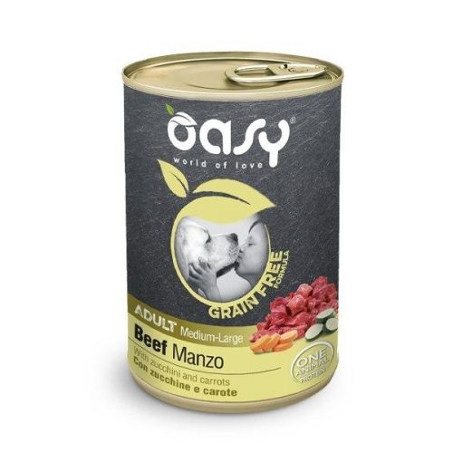 Oasy Wet Dog Grain Free - Adult Medium & Large Breed Beef - 400gr