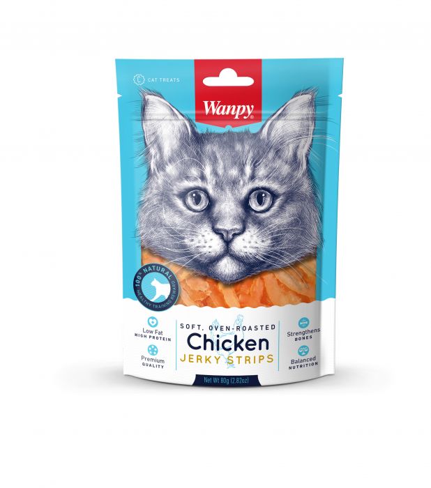 Wanpy - Soft Chicken Jerky Strips - 80gr