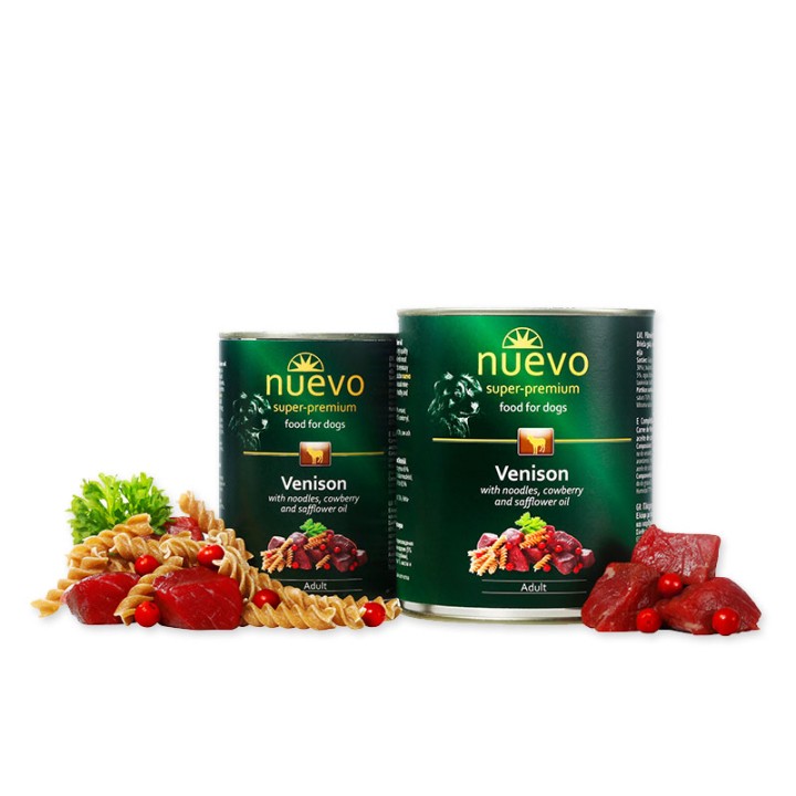 Nuevo Adult Dog Venison With Noodles & Cowberry - 400gr