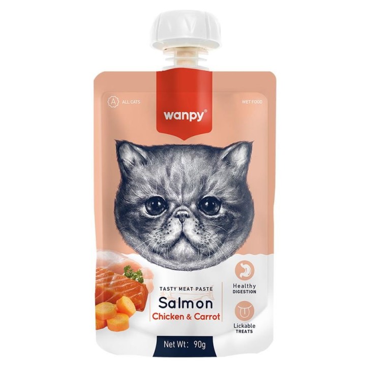 Wanpy Cat Meat Paste With Salmon & Chicken - 90gr