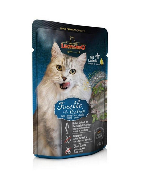 Leonardo Pouch Trout & Cat's wet foodnip 85gr
