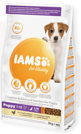 Iams Puppy Dry Food Small & Medium Chicken 3kg