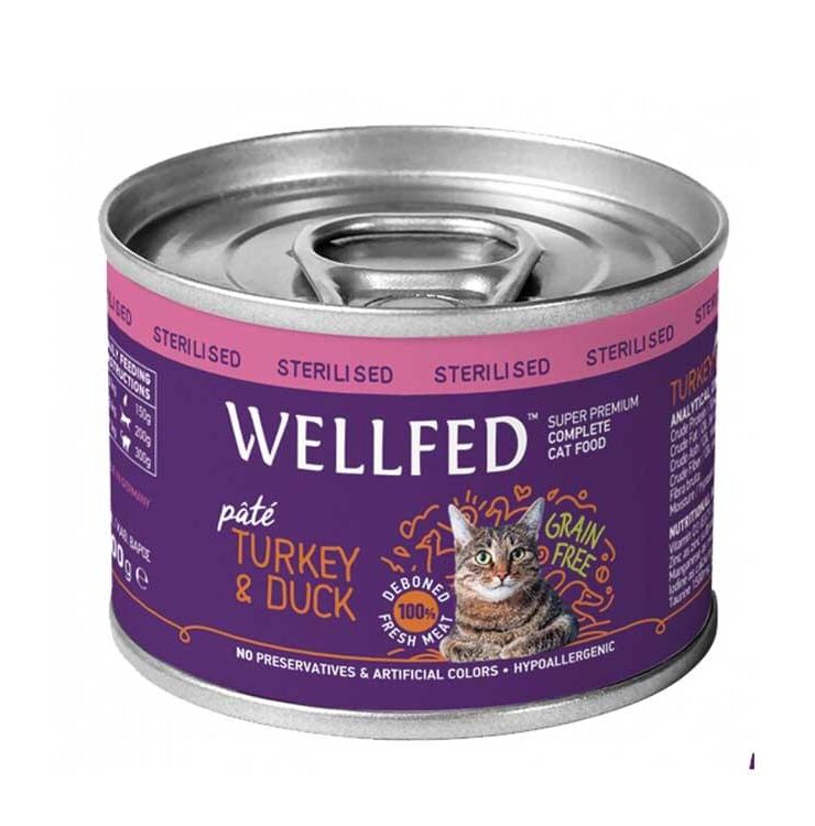 Wellfed Sterilised Turkey And Duck With Salmon Oil 200Gr