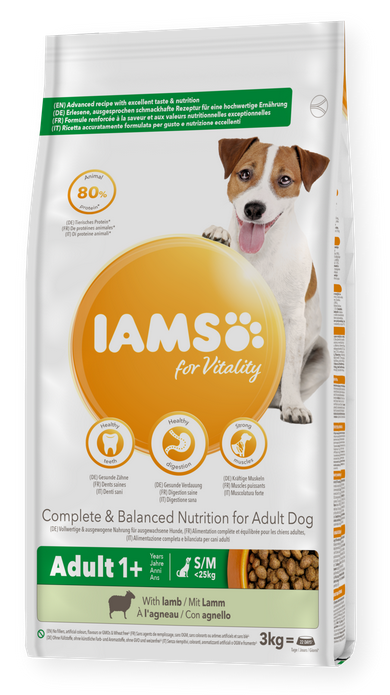 Iams Adult Vitality Dry Food Small & Medium Breed Lamb 12kg