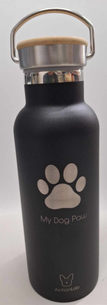 Action Trade Bamboo Bottle Black My Dog Paw 500Ml