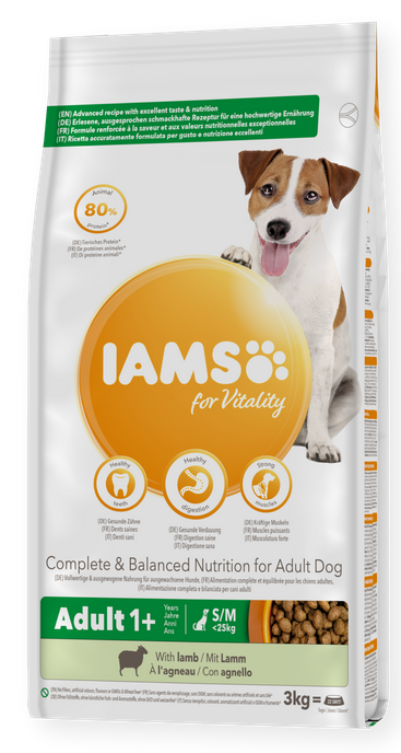 Iams Adult Dry Dog Food Small & Medium Breed With Chicken 3kg