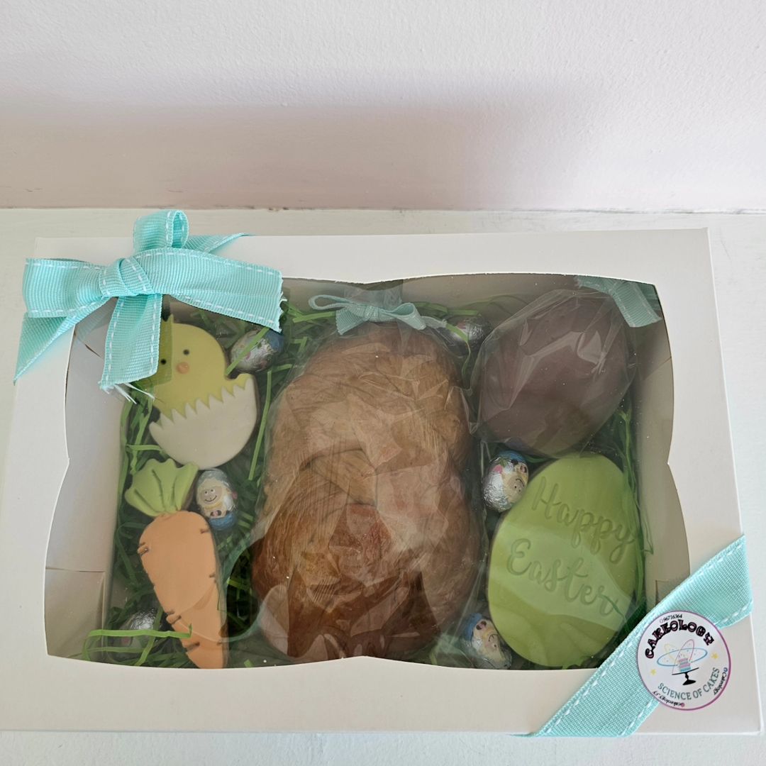 Easter Gift Set  With Tsoureki And Easter Chocolate Eggs