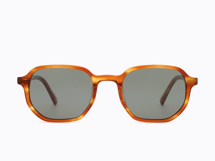 Carolina Lemke Berlin Unisex Sunglasses Peeps Geometric Shape Design Yellow Orange Demi G15 Lens Color