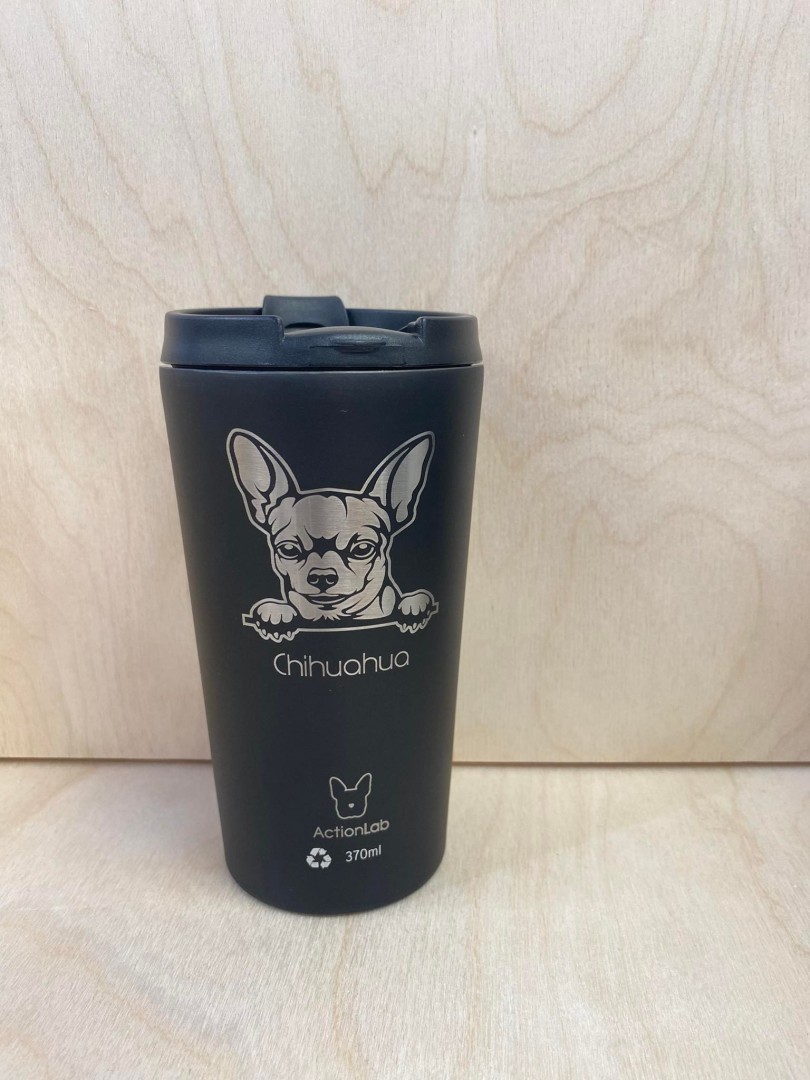 Coffee Thermos Chihuahua Black