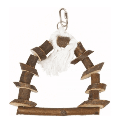 Wooden Bird's Toy Swing With Rope 15X20Cm