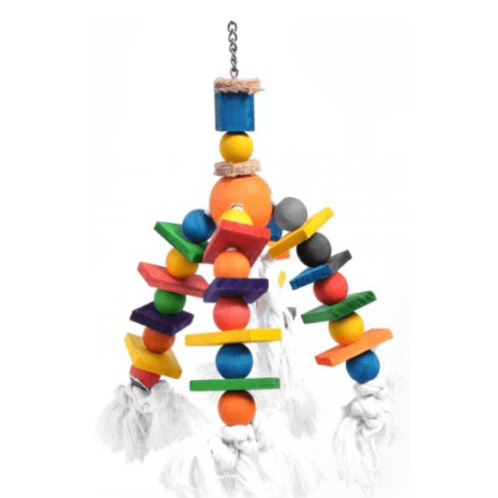 Bird Toy Colourful Luster/Rope/Blocks 15X40Cm