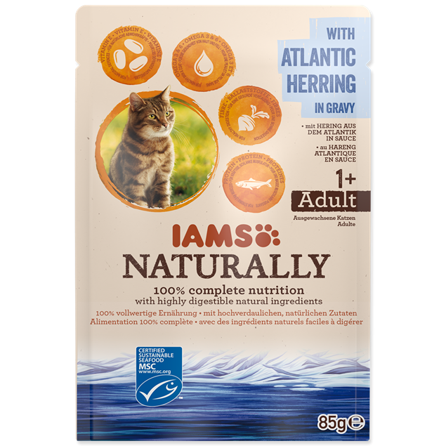 Iams Naturally Adult Cat With North Atlantic Herring In Gravy - 85gr