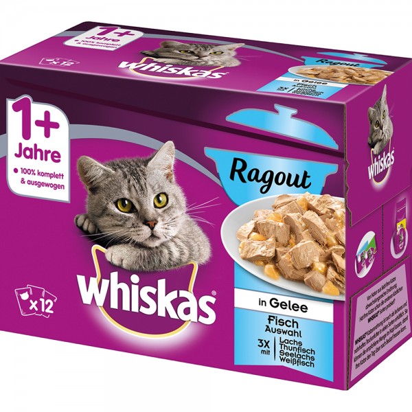 Whiskas Pouches Ragout In Jelly Fish - 102gr